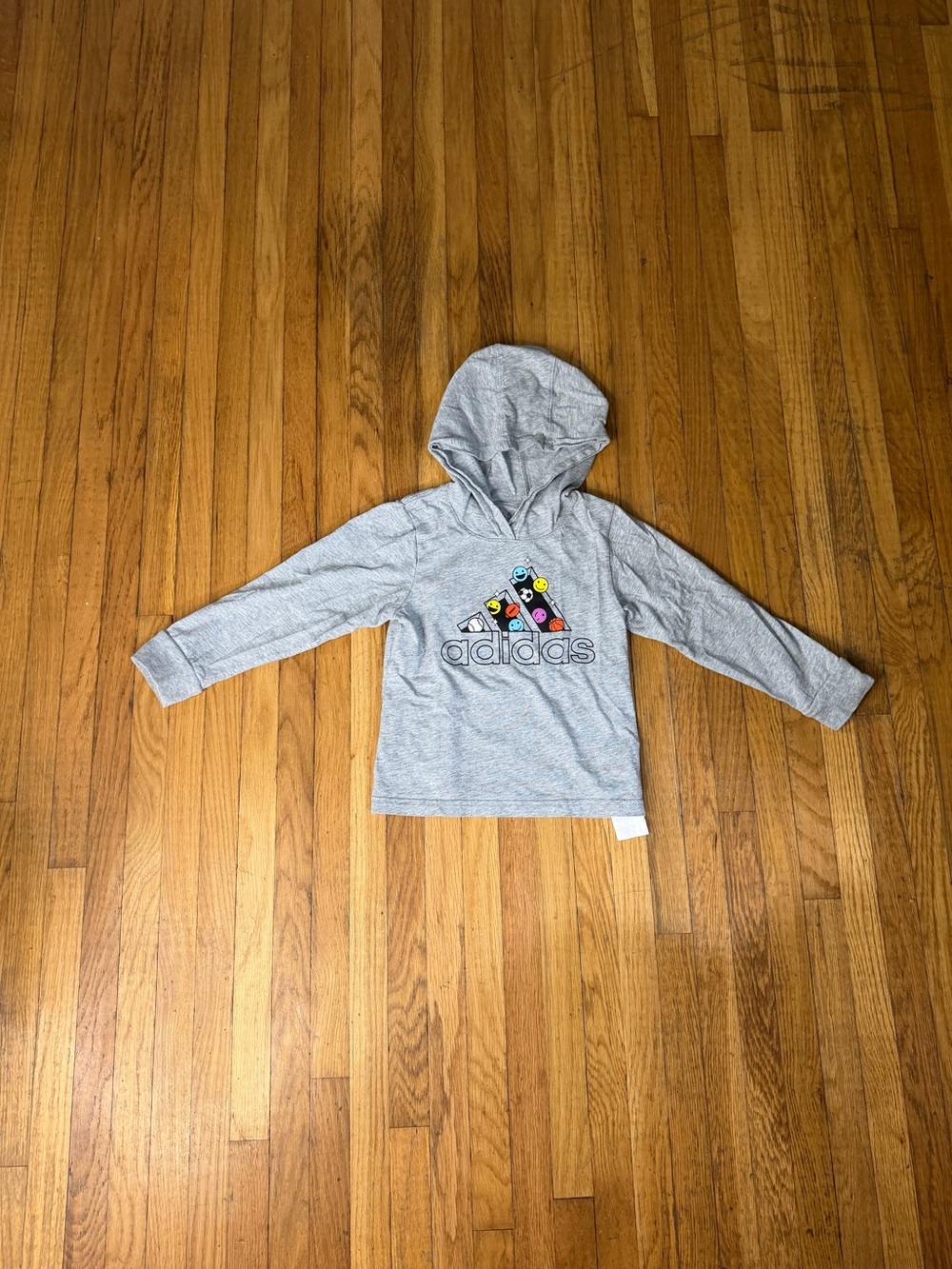 adidas 2T Gray  Hooded Top with Colorful Logo